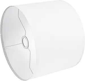 White Lamp Shade, Large Drum Lampshade 13" Top x 13" Bottom x 11" High (Spider), Replacement Lamp Shade Natural Linen Hand Crafted for Table Lamps Floor Lamps Chandelier Lamp, Easy Assembly Required