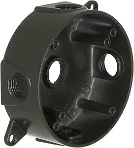 Hubbell 5361-2 Bell 5-3/4" Outlets 4" Round Weatherproof Splice Box, Gray