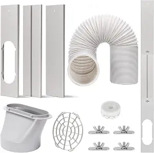 Portable AC Window Vent Kit with 5.9" Dia Exhaust Hose for Sliding Window