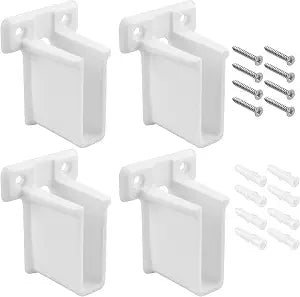 4 Pcs Wire Shelf End Bracket, White Plastic Wall Mount Closet Shelves