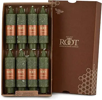 Root Unscented Timberline Collenette Candles, Dark Olive, 5", 8-Count