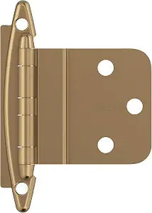 Amerock 1 Pair 3/8" Inset Champagne Bronze Non-Self-Closing Cabinet Hinge