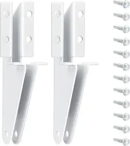 2 Pack Aluminum Jamb Brackets for Screen and Storm Door Closer Parts, White