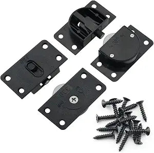 2Sets Black Sliding Cabinet Hardware Component Home Wardrobe Sliding Door Nylon Pulley Wheel Cabinet Hanging Wheel Wardrobe Furniture Hardware for Closet, Wardrobe, Sliding Doors