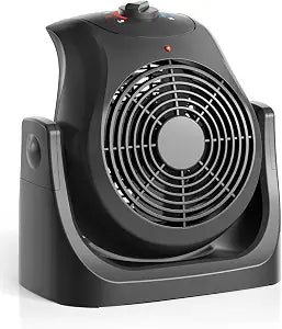 Portable Electric Space Heater Cooling Desk Fan 2 in 1 Heater Fan Combo with 45 Tilt, 2 Wind Speeds, 1500W Overheat Protection Personal Small Heater for Home Office