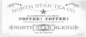 North Star Tea Coffee Vintage, 7 x 17 Inch Mounted Print on Wall Plaque