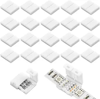20-Pack 4-Pin LED Connectors, 10mm RGB 5050