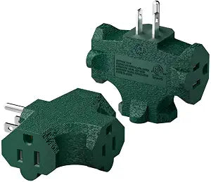 3 Prong Outlet Adapter 2 Pack, T-Shape Triple Plug Splitter