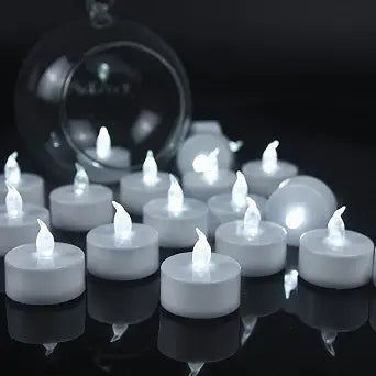 VETOUR Flamless Tea Lights Candles Battery Operated - Led Tea Lights Candles with Battry Powered Flickering Fake Tealights for Wedding Party Birthday Home Decoration 100pack(Cold White)