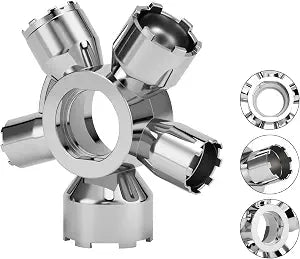 Upgraded Metal 10-in-1 Faucet Aerator Tool - Universal Plumbing Repair Removal Kit, Compatible with Hidden Thread/Housed Aerators, Covers M16.5/M18.5/M21.5/M22/M24/M28 Sizes, Long-Lasting Metal Build