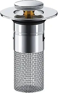 Bathroom Sink Drain Stopper with Hair Catcher Basket