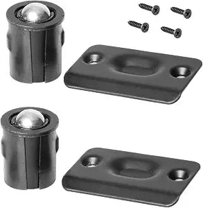 Ilyapa Matte Black Ball Catch Door Hardware, 2 Pack, for Closet Doors