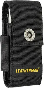 LEATHERMAN, Premium Nylon Snap Sheath with Pockets, Fits 4" to 4.5 Multi-Tools, Black, Medium