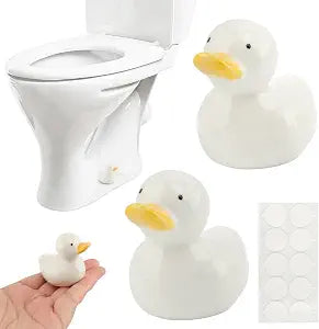 Duck Toilet Bolt Covers, 2 Pack Decorative Bathroom Caps, Cute Push On Toilet Bowl Screw Cover Set with Adhesive Backing, Hardware Cover for Floor Bolt Concealment
