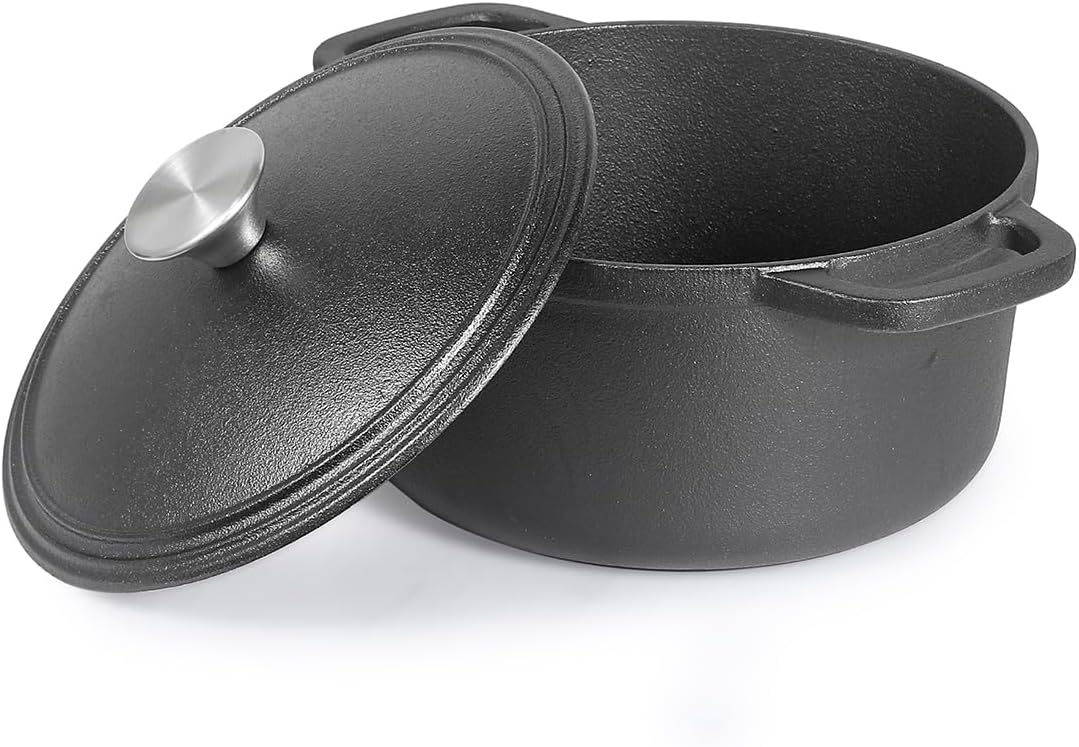 Commercial Chef 3.4-Qt. Dutch Oven with Lid, Cast Iron, CHCI340