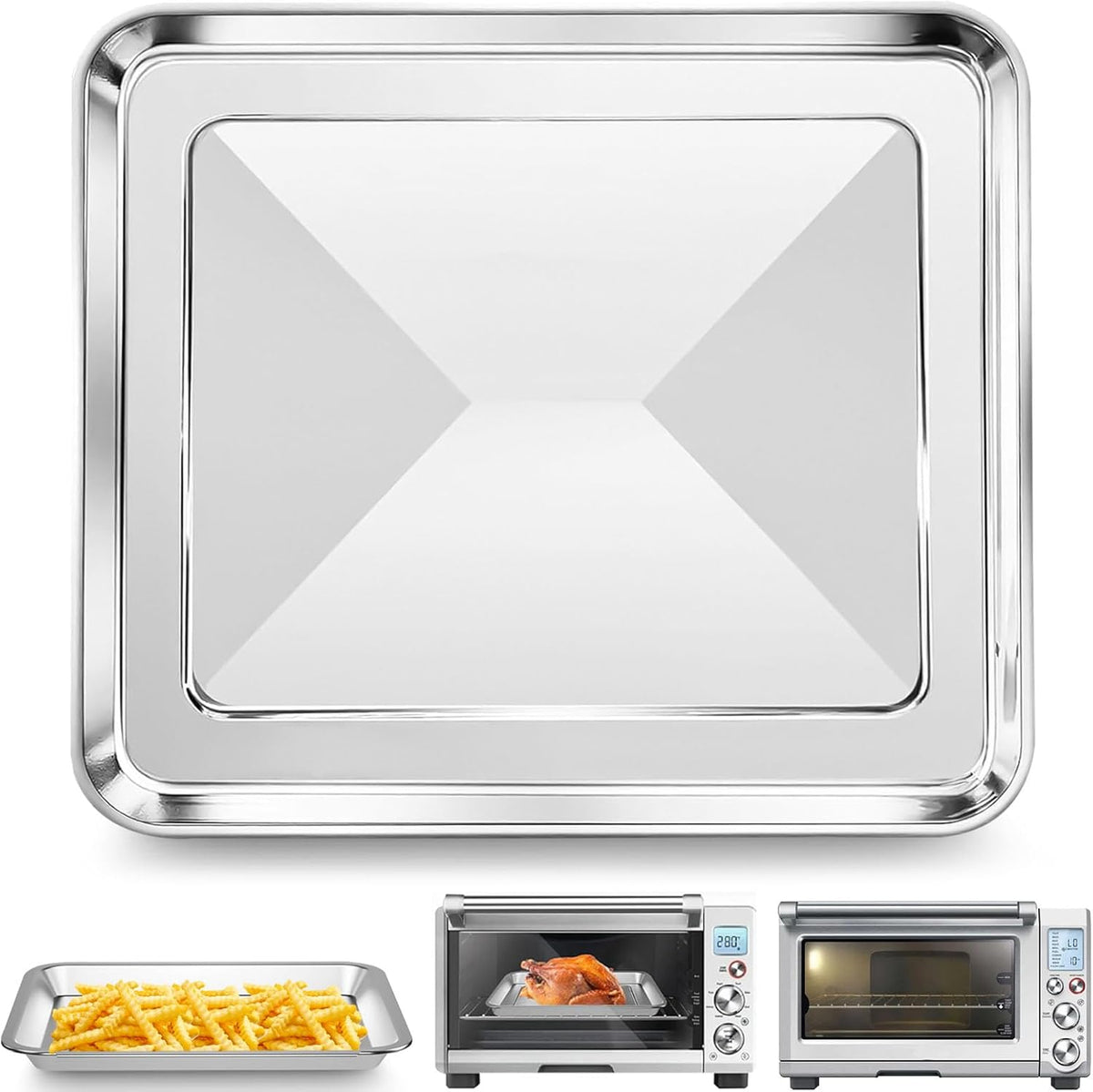 12" x 12" Baking Pan for Breville BOV800XL BOV810BSS BOV845BSS BOV900BSS Smart Oven, Compatible with Ninja SP100 SP101 SP1001C SP201 Air Fry Oven