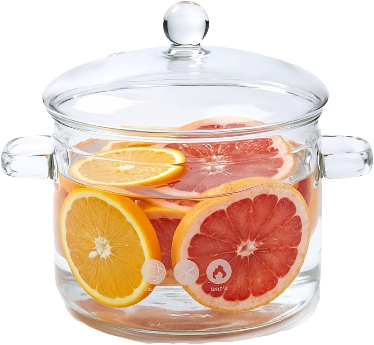 67 Oz/2L Glass Cooking Pot, Glass Simmer Pot, Borosilicate Glass Pot