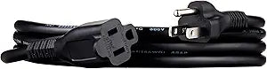 Amazon Basics Extension Cord, 3 Prong Outlet Extender, Indoor Power Cord, 13 Amps, 125V, 6 Ft, Black