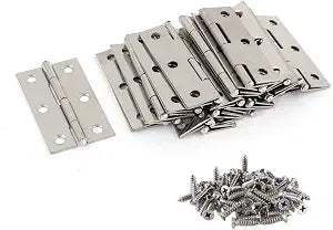 20Pcs Stainless Steel Folding Hinges 3 inch Door and Window Hinges assigned 120 Screws