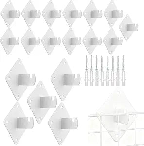 20PCS Gridwall Mount Brackets with Screws, White Gridwall Accessory