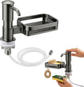 Soap Dispenser Pump for Kitchen Sink, Built in Soap Dispenser Pump with Sponge Holder and 39" Extension Tube Kit, Built in Dish Soap Dispensers Under Sink for Countertop(Grey)