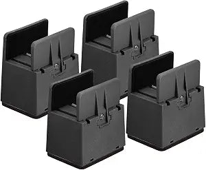 uxcell 2 inch Bed Risers with Adjustable Screw Clamp, 4Pcs Furniture Risers for Bed, Desk, Sofa, Table, Fit for Furniture Thickness 0.39-1.45", Supports 5000 Pounds, Black