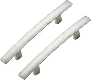 30 Pack Brushed Nickel Cabinet Handles, 3" Hole Center Curved Pulls