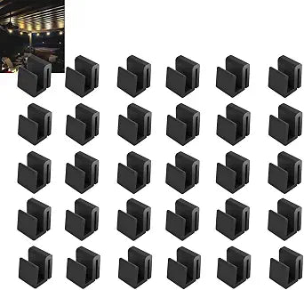 String Light Clips Compatible with Mirador Pergolas, No Drill Outdoor Light Hooks, Hidden Wire Management Clips for Backyard, Patio, Gazebo & Louvered Pergola Lighting (Black, 30pc)