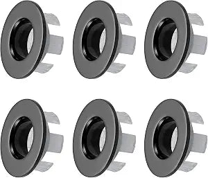 6 Pcs Sink Overflow Ring, Copper Hollow, Pure Black