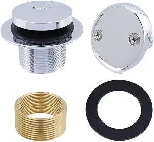 Wealrit Tip-Toe Bathtub Drain Trim Kit with Two-Hole Overflow Faceplate