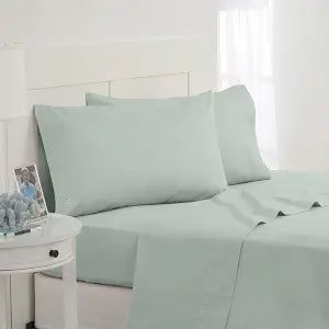 Southern Tide Cotton Twill 200 Thread Count Standard Pillowcase Pair- 100% Cotton - Soft & Cozy - Bed Sheet Set - Deep Pocket - Easy Care - Green Pillowcase (Standard, Green)