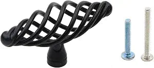 6Pcs Muted Black Birdcage Cabinet Handle Single Hole for Drawer