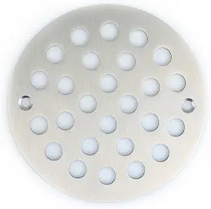 4 Inch Screw-in Round Shower Drain Cover Replacement Floor Drainer with Screws (Brushed Nickel)
