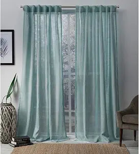 Exclusive Home Curtains Bella Window Curtain Panel Pair with Hidden Tab Top, 54x84, Seafoam, 2 Count