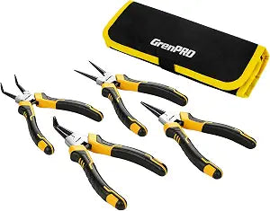 GRENPRO Snap Ring Pliers, 4-Piece 7-Inch Internal/External Circlip Pliers