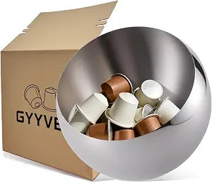 Large Capacity Coffee Pod Holder  Stainless Steel Pod Organizer and Holder | Stylish Coffee Bar Accessories & Countertop Storage (Silver, Medium)