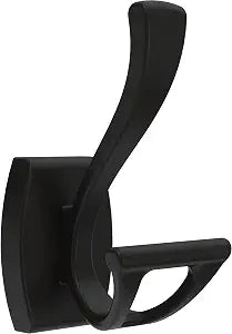 Delta Dansant (1-Pack) Towel Hooks Matte Black Double J Wall Mounted for Robes 2-Prong Holder, Bathroom Accessories DAN35-MB