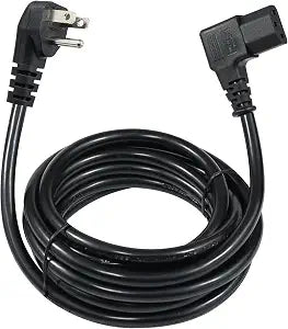 90-Degree Flat Plug Computer Power Cord - 10FT Right-Angle C13 1Pack