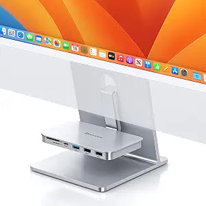 Minisopuru iMac hub for 24'' iMac M1/M3/M4 and Studio Display 27'', Silver