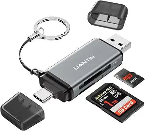 UANTIN SD Card Reader, Dual Slots USB A & USB C to Micro SD Card Adapter