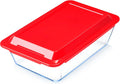 NUTRIUPS 5.7QT Rectangular Deep Large Glass Baking Dish with Lid