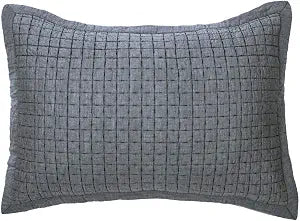 ELEGANT LIFE HOME Cotton Yarn Dyed Chambray Collection Cotton Fill Channel Stitch Washed King Pillow Sham Gray Color, 20������ x 36������+1.75������ Flange (1Piece)