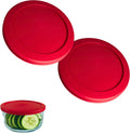 7 Cup/1.65 L Red Replacement Lids/Covers for Pyrex 7202-PC, 7 Cup/56oz Anchor Hocking & Klare Ware Storage Bowls *Lids Only* - *Glass Container Not Included* (2 Pack, Red)