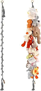 CERETIA 80" Stuffed Animal Organizer Chain, Wall Corner Storage, Grey,2pcs