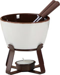 Chocolate Melting Pot Set, Fondue Cup for Person or Family, Tealight Cheese Chocolate Butter Warmer Set, Chocolate Fondue Set with 2 Forks(Brown)