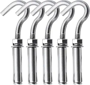Concrete Wall Hook, Lsqurel 304 Stainless Steel Concrete Anchors Heavy Duty Expansion Bolts for Concrete Wall (M6-5Pack)