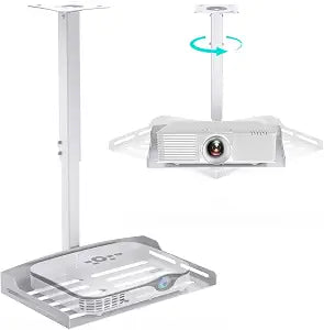 Universal Projector Ceiling Mount with Tray - White
