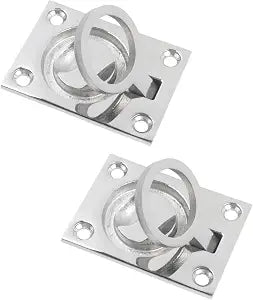 Bitray 2Pcs Silver Flush Ring Pull Handle Marine Lifting Pull Handle