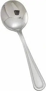 Winco 6 3/4" Stainless Steel Bouillon Spoon (Set of 12)