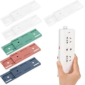 Giantree 6 Pack Self Adhesive Power Strip Holder, Power Strip Holder Desktop Mobile Punch Free Socket Holder, Desktop Socket Fixer for Kitchen Home Office and Cable Management(Multi)